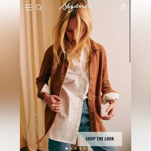 Sezane Will jacket camel suede size small